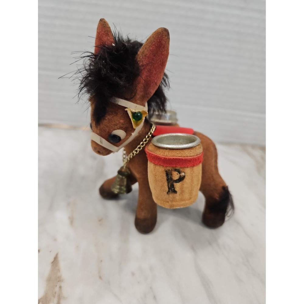 Vintage Enesco Black Hair Donkey/Pack Horse Hong Kong Salt & Pepper Shaker Set